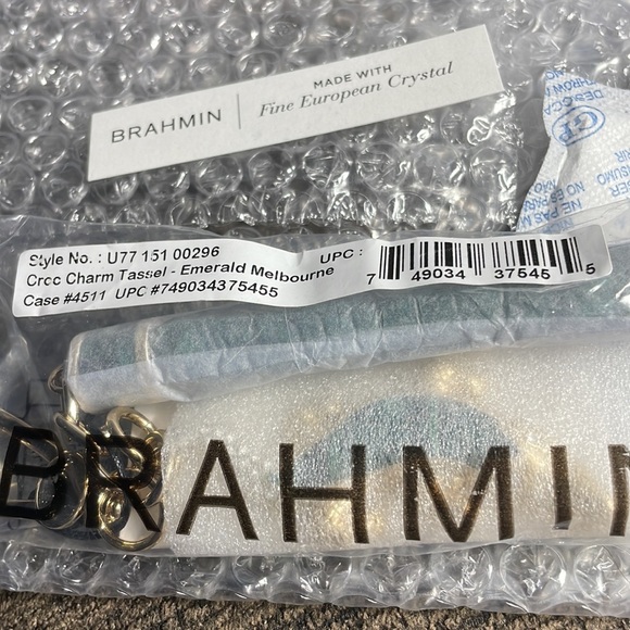 BRAHMIN Emerald Croc Charm Tassel NWT - Picture 4 of 5